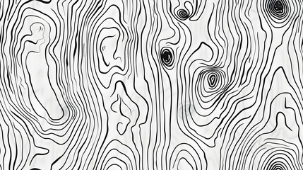 Obraz premium Elegant Wood Grain Pattern with Fine Black Lines on White Background