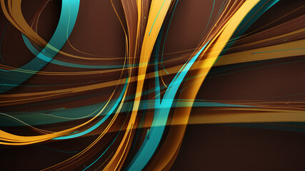 yellow teal brown wavy abstract background, wallpaper