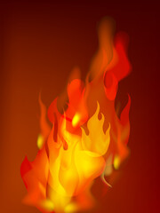 Fire borders,fire flames, blaze icon, symbol, sign on dark background vector illustration. Hot light effect elements design.