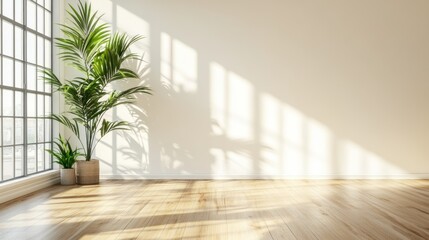 Fototapeta premium Minimalist Interior Design With Sunlight