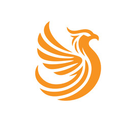Obraz premium awesome flying phoenix logo vector