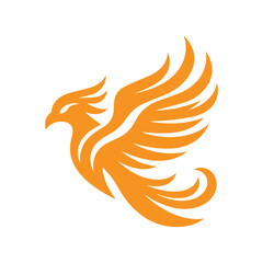 awesome flying phoenix logo vector