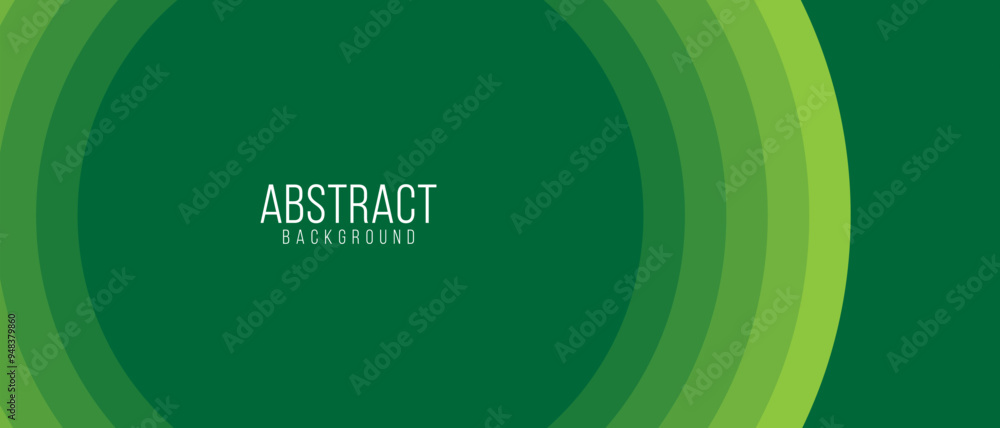 Sticker abstract green banner background with dynamic circle for business presentation. vector illustration