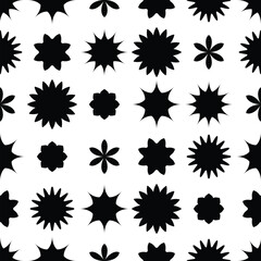 Black and white geometric shapes seamless pattern, abstract minimalism. Good for textile print, web, creative projects or wrapping paper