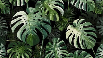 mosntera leaf pattern whitebackground