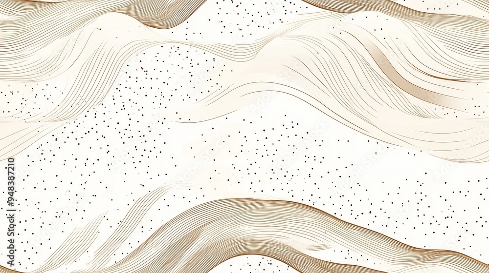 Poster this stylish minimalist design features elegant wave patterns and scattered dots, making it perfect 