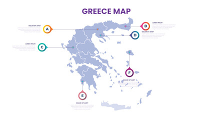 Naklejka premium A map of the Greece. Greece infographic vector illustration with data and country information
