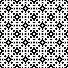 Vector black and white geometric seamless pattern. Elegant monochrome ornament background. Repeated geo design for decor, textile, print