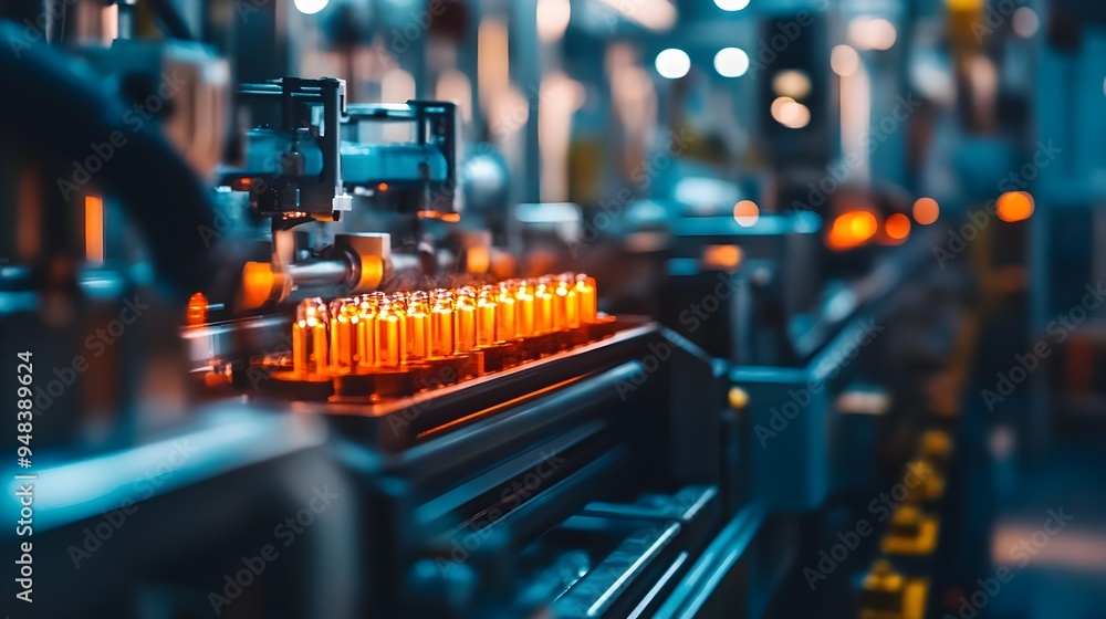 Poster cutting edge smart factory iot driven automated production efficiency for modern manufacturing proce