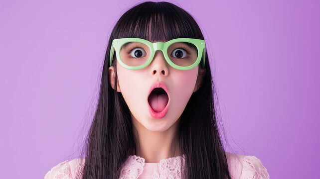 驚く少女ポートレート