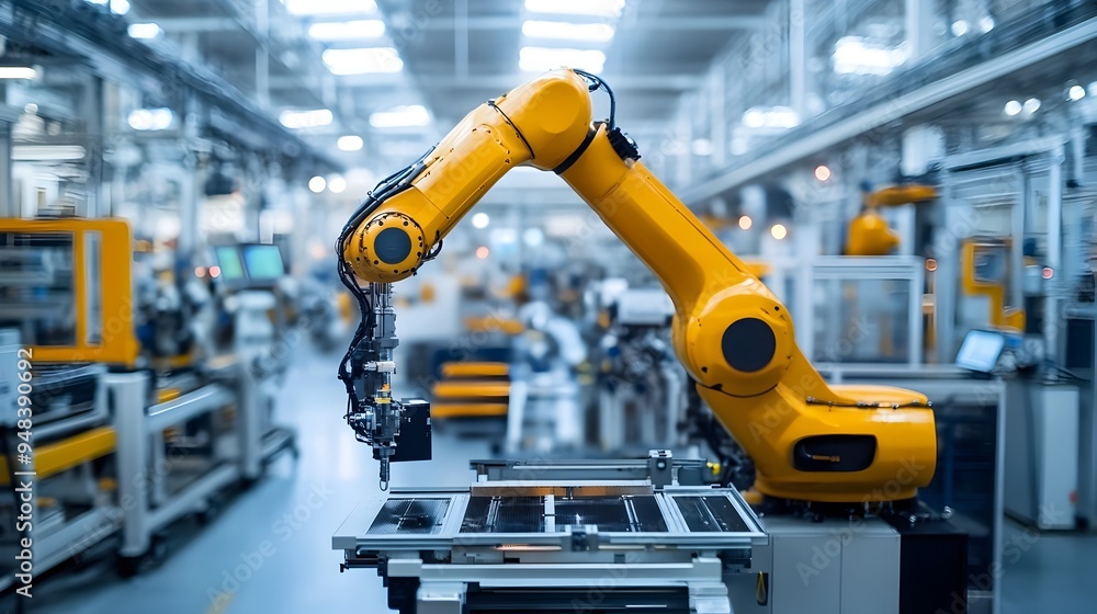 Poster photograph depicting the autonomous of iot connected machinery and systems in a state of the art sma