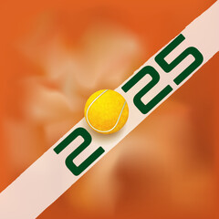 L’année 2025 sous le signe du sport individuel, avec une balle de tennis qui frappe la ligne du terrain.
