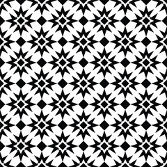 Vector black and white geometric seamless pattern. Elegant monochrome ornament background. Repeated geo design for decor, textile, print