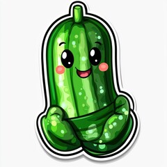 Cute Cartoon Cucumber Character Illustration
