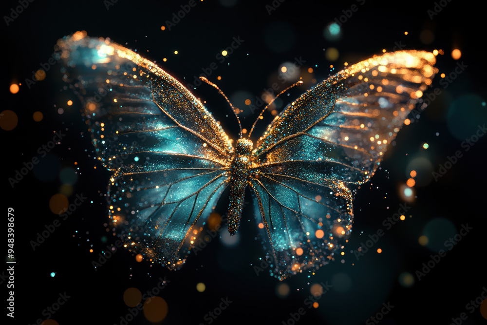 Canvas Prints golden butterfly.