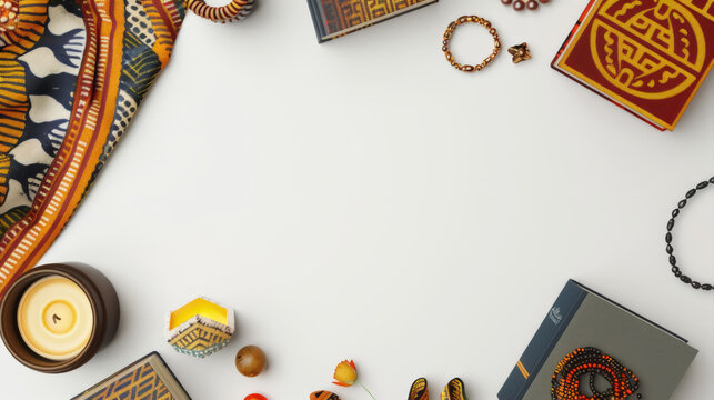 Cultural Heritage Display with Candles and Books for Black History Month