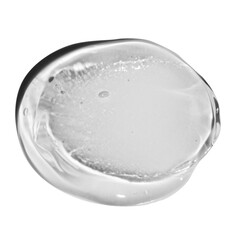 smear of transparent cosmetic gel. On an empty background