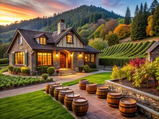 Cozy wine country getaway countryside retreat rustic wine cellar