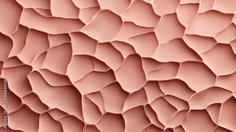 Poster an intricate pattern in soft beige tones, resembling a cracked or broken surface, offering a visuall