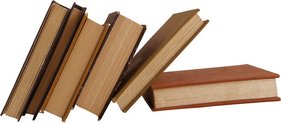 Group of old books isolated png with transparency
