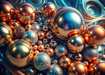 Cyborgian Interplay: Cyborg, microscopy, metallic hues, organic elements, abstract