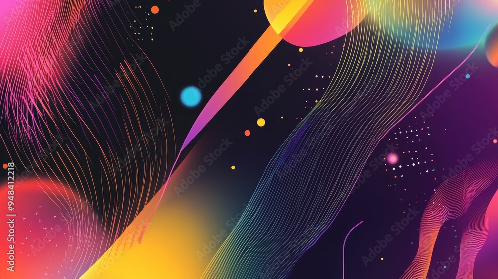 Poster 1 festive invitation or poster template featuring a gradient background with intertwined colorful li