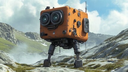 Obraz premium 3D illustration of a standing scout machine