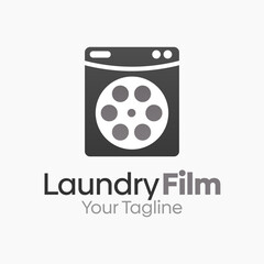 Laundry Film Logo Design Template. Good for Business, Agency, Community and Organization
