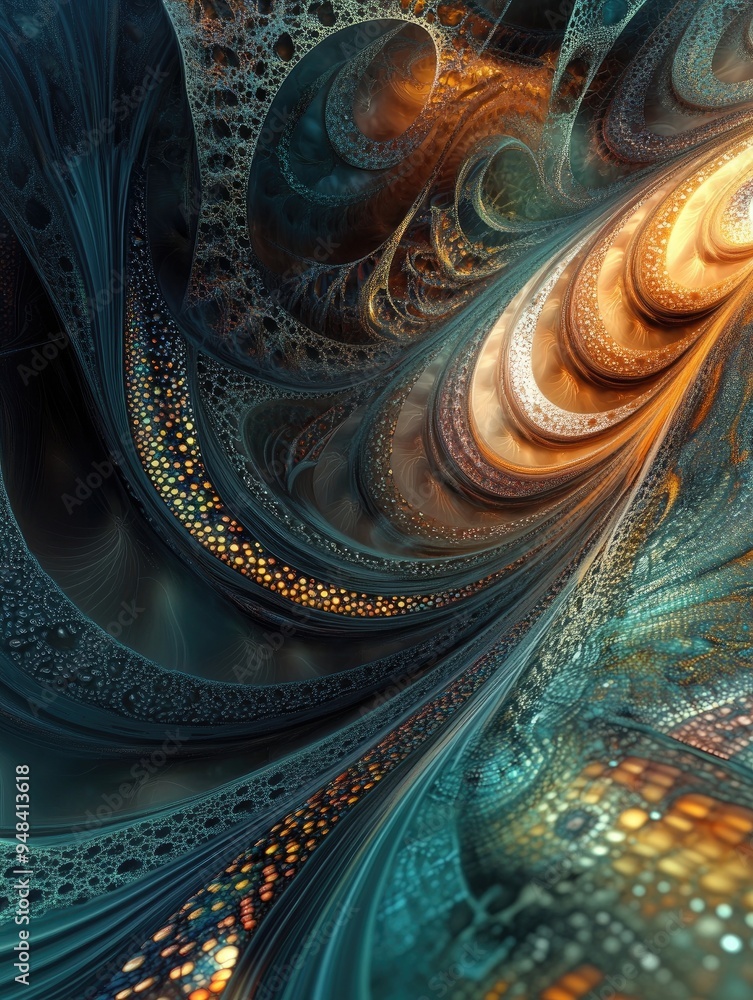 Poster 3d rendered fractal design suitable for backgrounds applicable for both print and web use