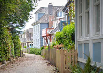 Cute houses in the beach city of Seabrook, Washington