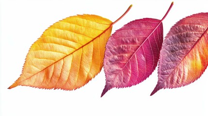 Obraz premium Colorful autumn leaves showcasing vibrant hues of red and orange