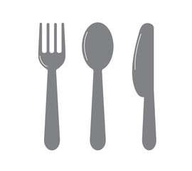 Fork and spoon icon, knife icon. cutlery icon set. Menu symbol. Restaurant icon on white background. vector Illustration.