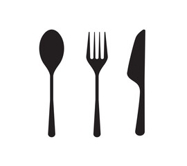 Fork and spoon icon, knife icon. cutlery icon set. Menu symbol. Restaurant icon on white background. vector Illustration.
