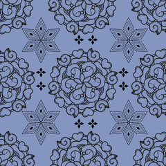 Patterns, fabric patterns, tile patterns, wallpapers, handmade works, embroidery patterns, Asian and tribal styles drank color