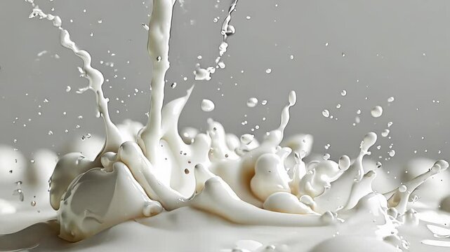 Splash of milk with clipping path. 3D illustration, milk, liquid, drink, splashing, motion, dairy, beverage, cream, white, fresh, food, freshness, drop
