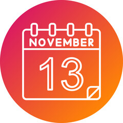 13 November Vector Icon Design