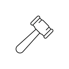 auction hammer thin outline icon vector design good for web or mobile app