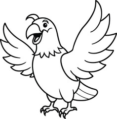 Obraz premium Colorful parrot vector design featuring a joyful pose and vivid plumage great for vibrant and cheerful visuals 