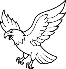 Obraz premium Elegant joyful eagle line art vector capturing the essence of freedom and vitality in a minimalistic style 