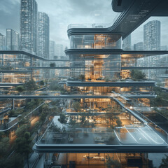 Concept of multimillionaire real estate development featuring high-end and modern architectural design.