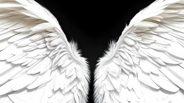 Majestic White Angel Wings Against a Dark Background