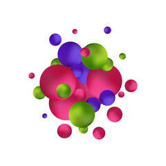 Pearl photo frame. Colored balls. Decor element. Eps 10