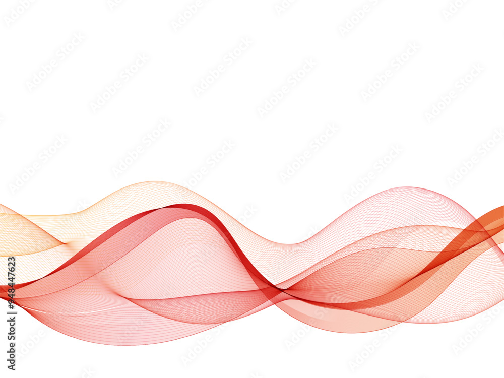 Sticker abstract red lines. vector background. red smoky wave. eps 10