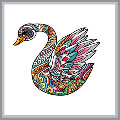 Obraz premium Colorful Swan mandala arts isolated on white background