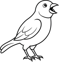 Animated chirping canary vector with detailed plumage and an upbeat personality

