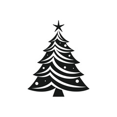 Christmas tree vector, art illustration logo design template 