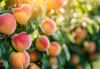 A sun-kissed apricot gently ripening on the branch, showcasing warm tones and a soft, velvety surface. Its delicate appearance reflects the sweetness of summer and the calm beauty of nature.