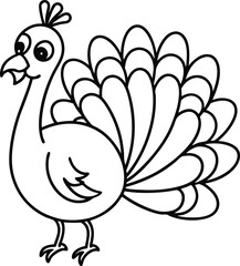 Lively peacock vector featuring a bright array of feathers and a cheerful expression adds a fun and festive touch to your designs

