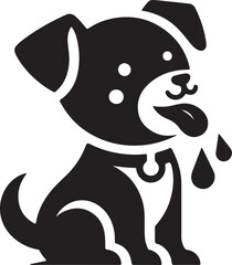 cute dog silhoutte vector art illustration