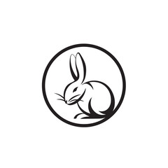  Arctic Hare Logo Symbol Combined with Circle Vector Design for Branding and Identity isolated on transparent background